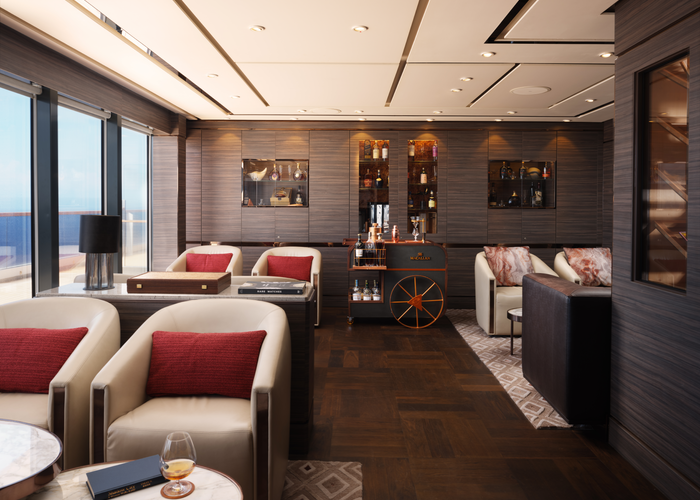 Edle Eleganz und zeitloses Design zeichnen die Innenräume der Evrima aus. | © The Ritz-Carlton Yacht Collection